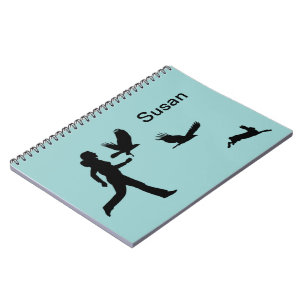 Caderno Espiral Mulher Voando Harris Hawks