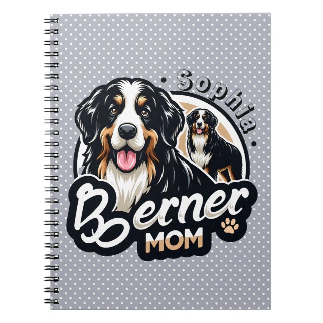 Caderno Espiral Mulheres Berner Mãe - Cachorro das Montanhas Berne (Frente)