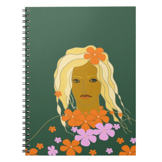 Caderno Espiral Mulheres Com Flores (Frente)