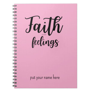 Caderno Espiral Mulheres Cristãs Minimalistas Fé acima dos Sentime
