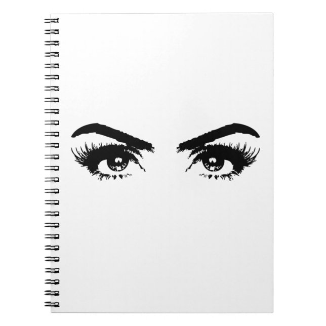 Caderno Espiral Mulheres Desenham sobrancelhas (Frente)