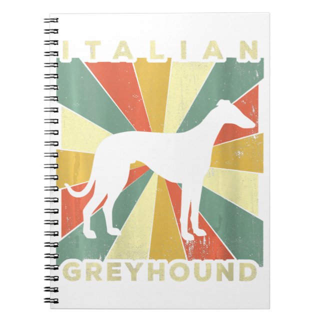 Caderno Espiral Mulheres italianas Cachorro de Greyhound 70 Gift V (Frente)