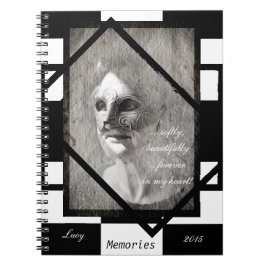 Caderno Espiral Mulheres na Trabalho de arte de máscara (notebook)