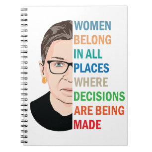 Caderno Espiral Mulheres Pertencem A Todos Os Locais De Ruth Bader