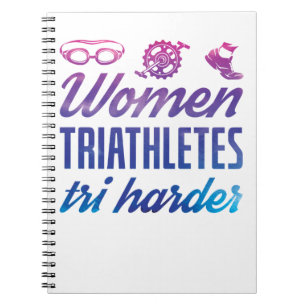 Caderno Espiral Mulheres Triatletas Tri Harder Triathlon Ombre