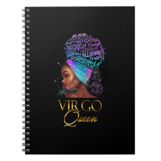 Caderno Espiral Mulheres Virgo Girl August Queen Aniversário