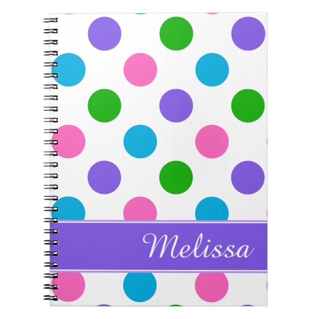 Caderno Espiral Multi bolinhas da cor (Frente)