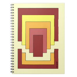 Caderno Espiral Multicor do Abstrato retângulo (estilo 70s)