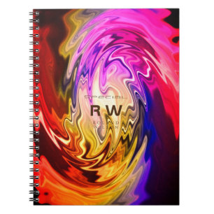 Caderno Espiral Multicores Líquidas de Torção Personalizadas