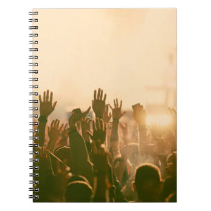 Caderno Espiral Multidão no concerto - Fotoconcerto retrô, multidã