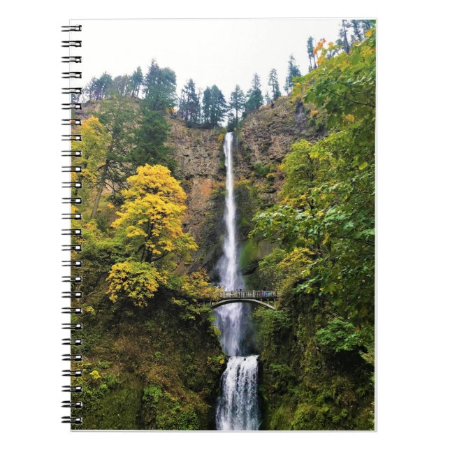 Caderno Espiral Multnomah Falls, Columbia River Gorge, Oregon (Frente)