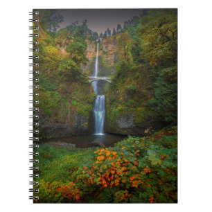 Caderno Espiral Multnomah Falls   Columbia River Gorge, Oregon