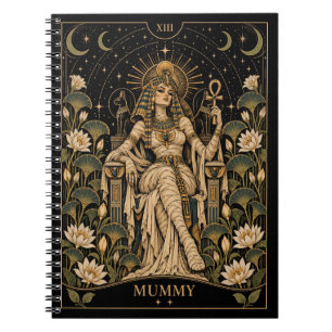 Caderno Espiral Múmia, Arte do Tarot Starlit