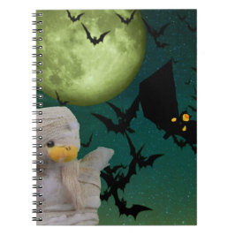 Caderno Espiral Mummy, Bat & Moon Halloween