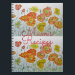Caderno Espiral Mum's Recipes Poppy Floral Watercolour Notebook<br><div class="desc">Mum's Recipes Poppy Floral Watercolour Notebook. Is your child leaving home? A great place to write all those treasured family recipes for a unique and touching gift! Designed from my original watercolor paintings.</div>