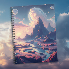 Caderno Espiral Mundo Mágico da Paisagem Terrestre Surreal