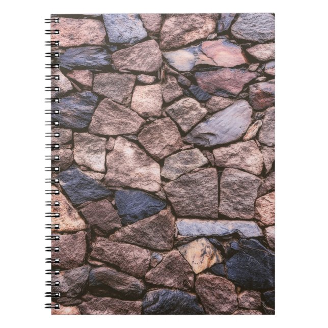 Caderno Espiral Muro de pedra castanha (Frente)