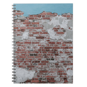 Caderno Espiral Muro de tijolo castanho