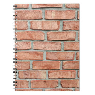Caderno Espiral Muro de tijolos vermelhos pela manhã