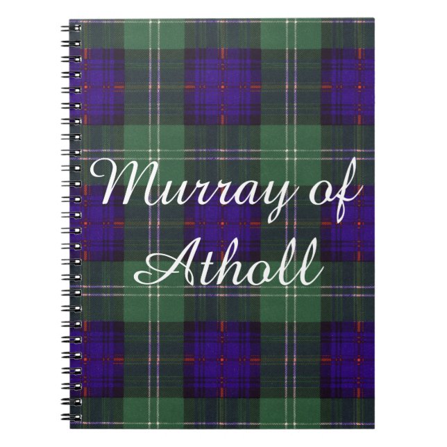 Caderno Espiral Murray do tartan escocês do kilt da xadrez do clã (Frente)