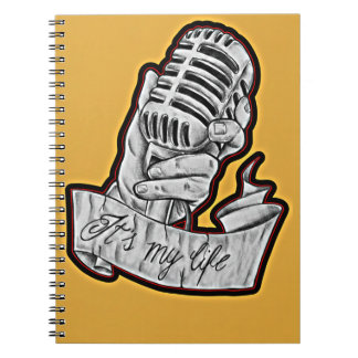 Caderno Espiral Music Is My Life - Vintage Microphone Drawn 