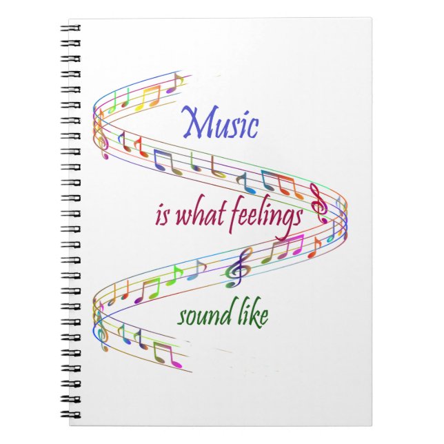 Caderno Espiral Music is what Feelings Sound Like Inspirational (Frente)