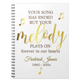 Caderno Espiral Music Lover Funeral Guest Book
