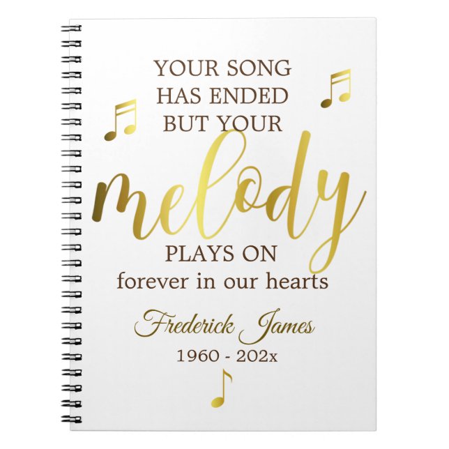 Caderno Espiral Music Lover Funeral Guest Book (Frente)