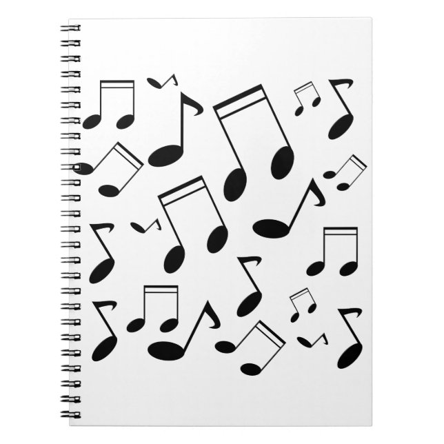 Caderno Espiral Music notes black (Frente)