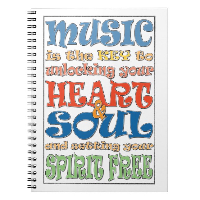 Caderno Espiral Música é a chave (Frente)