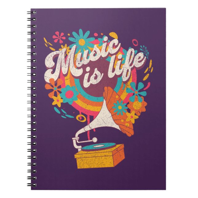 Caderno Espiral Música é vida (Frente)