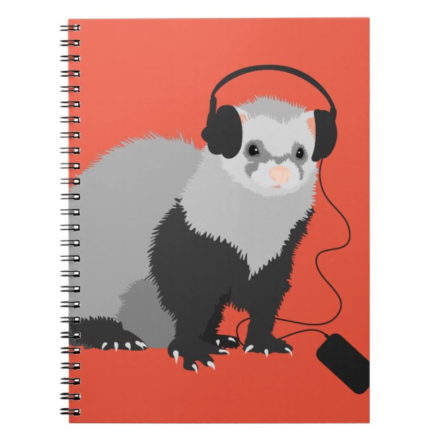 Caderno Espiral Música Engraçada Lover Ferret (Frente)