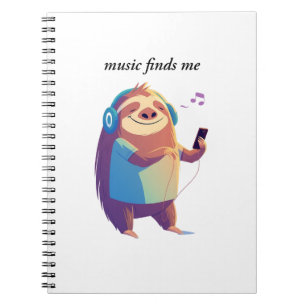 Caderno Espiral Música "Music Finch Me" vibe design
