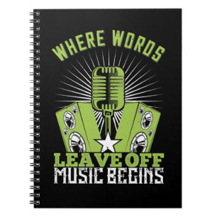 Caderno Espiral Música - Onde As Palavras Deixam De Música Come