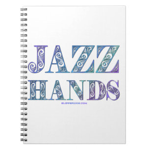 Caderno Espiral musicais da Broadway SlipperyJoe's Jazz Hands danç