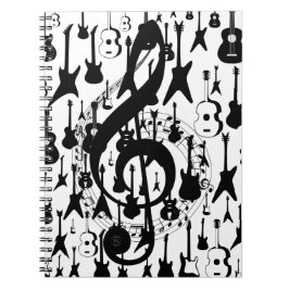 Caderno espiral musical com clave de sol