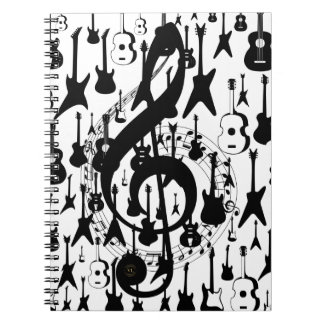 Caderno espiral musical com clave de sol