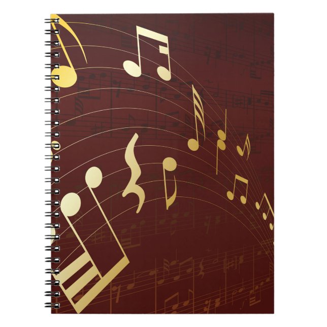 Caderno Espiral Musical Notes Background (Frente)