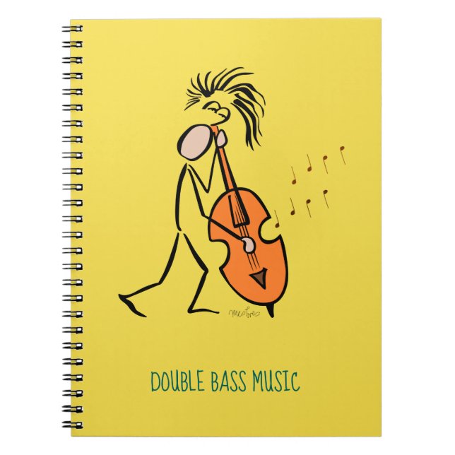 Caderno Espiral Músico de Jazz Duplo Baixo Contrabass Player (Frente)