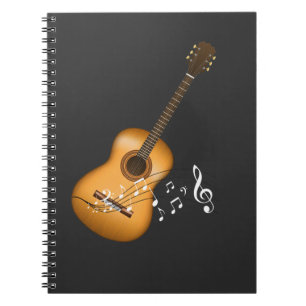 Caderno Espiral Músico de Notas Musicais do Aoustic Guitar Player