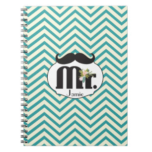 Caderno Espiral Mustache Yellow e Green