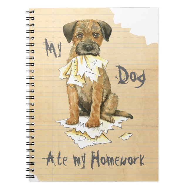 Caderno Espiral My Border Terrier Ate My Homework (Frente)