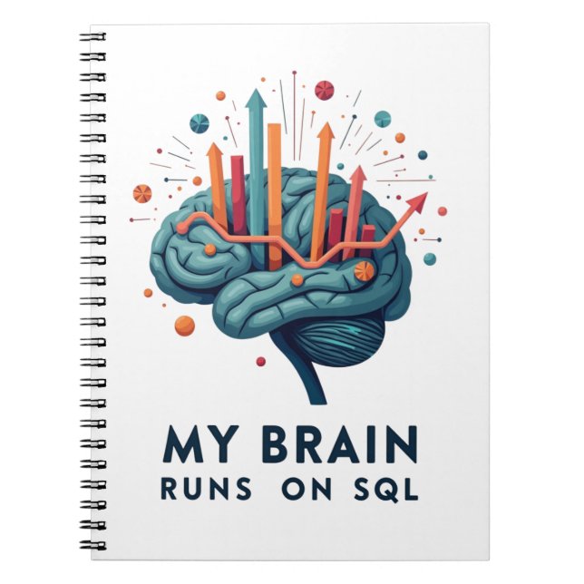 Caderno Espiral My Brain Runs on SQL (Frente)