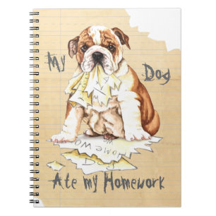 Caderno Espiral My Bulldog Ate My Homework