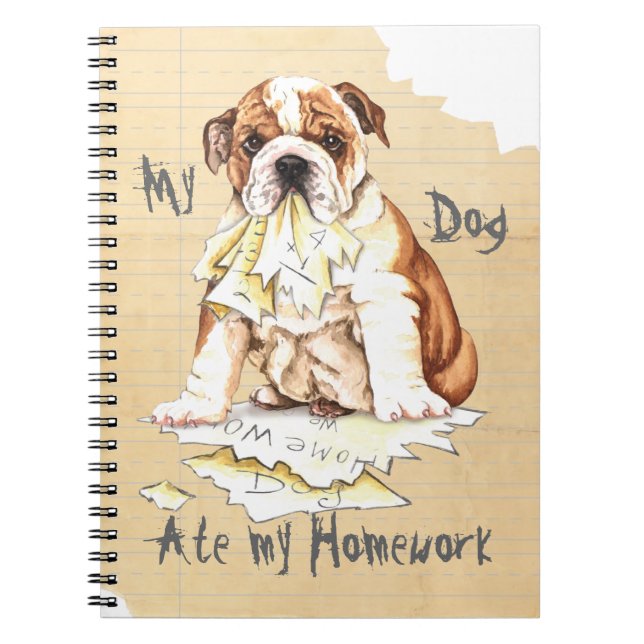 Caderno Espiral My Bulldog Ate My Homework (Frente)