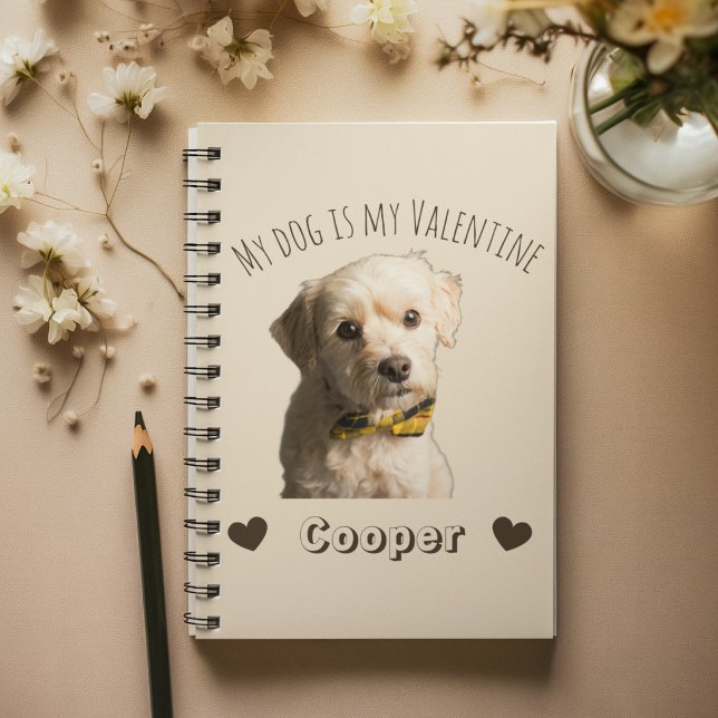 Caderno Espiral My Dog Is My Valentine – Personalized Pet (Criador carregado)