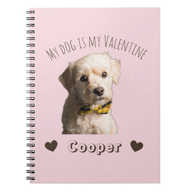 Caderno Espiral My Dog Is My Valentine – Personalized Pet (Frente)