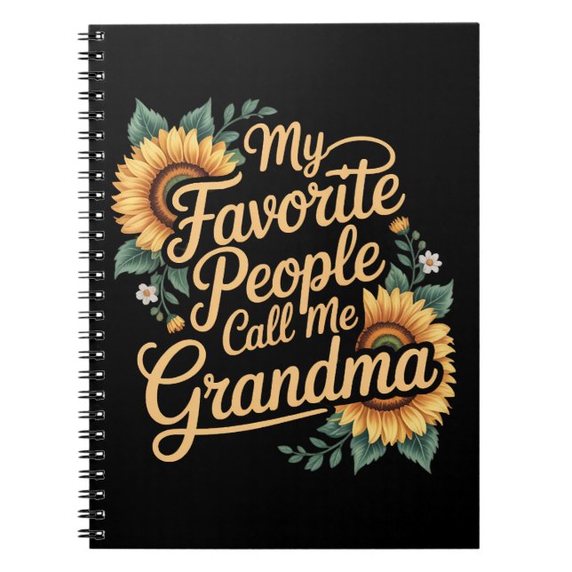 Caderno Espiral My Favorite People Call Me Grandma Mother's Day (Frente)
