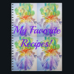 Caderno Espiral My Favorite Recipes Iris Floral Flowers Notebook<br><div class="desc">My Favourite Recipes Iris Floral Flowers Notebook. This notebook would make such a welcome gift for any garden or flower lover. Designed from my original watercolor paintings.</div>
