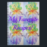 Caderno Espiral My Favorite Recipes Iris Floral Flowers Notebook<br><div class="desc">My Favourite Recipes Iris Floral Flowers Notebook. This notebook would make such a welcome gift for any garden or flower lover. Designed from my original watercolor paintings.</div>